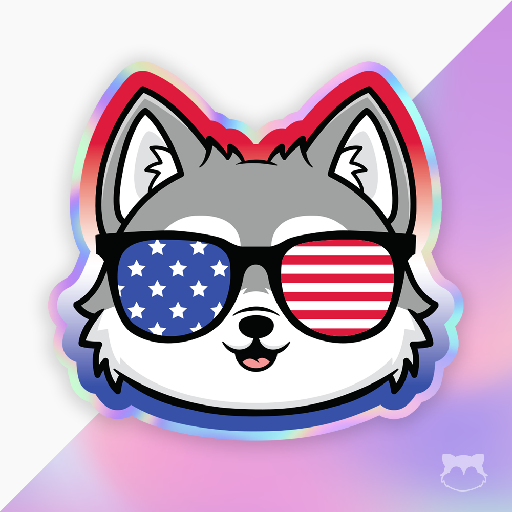 Red White and Floof Sticker