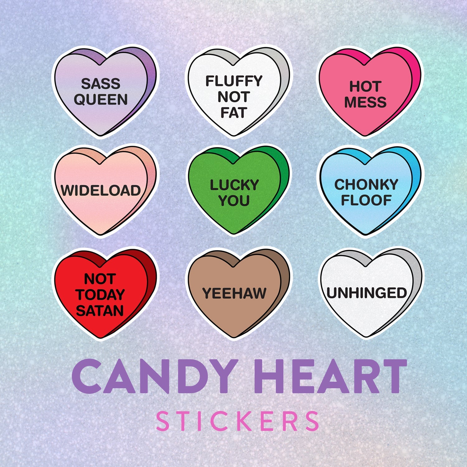Candy Heart Stickers