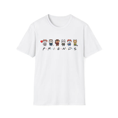 Friends: Horror-Inspired Dog Characters T-Shirt - White