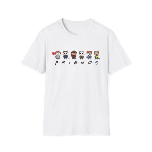 Friends: Horror-Inspired Dog Characters T-Shirt - White