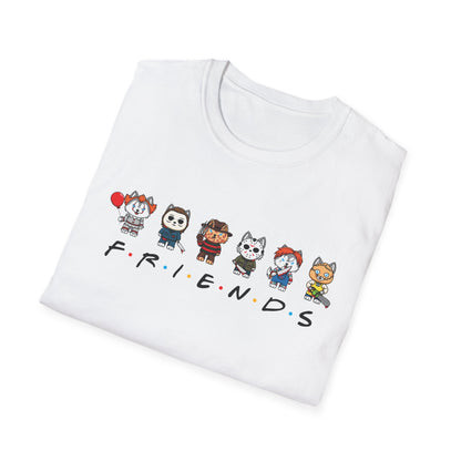 Friends: Horror-Inspired Dog Characters T-Shirt - White