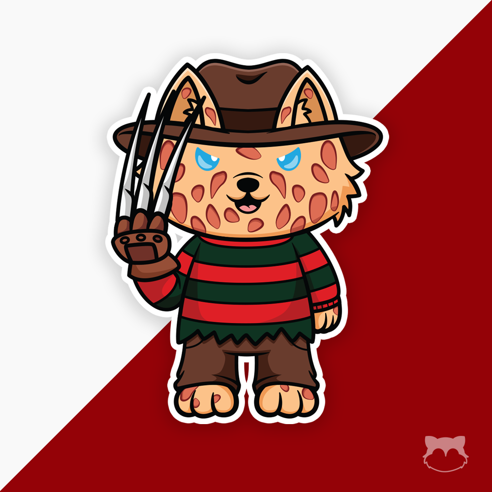 Freddy Paws - Wide Load on Elm Street Sticker