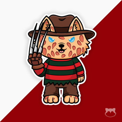 Freddy Paws - Wide Load on Elm Street Sticker