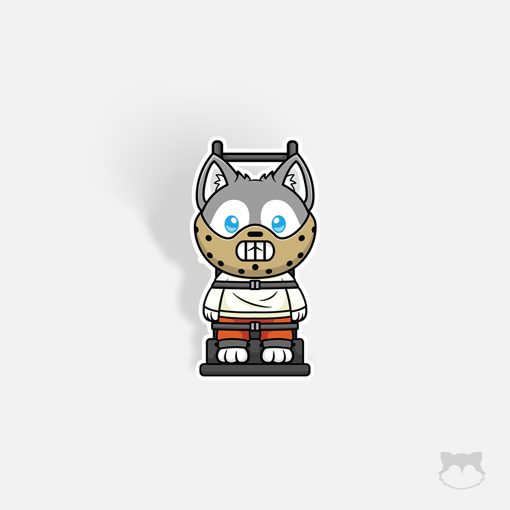 Canine-ibal Lecter - Silence of the Husky Sticker