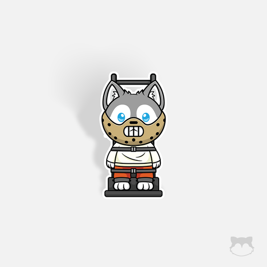 Canine-ibal Lecter - Silence of the Husky Sticker