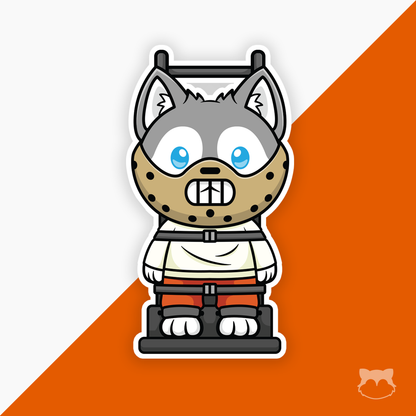 Canine-ibal Lecter - Silence of the Husky Sticker