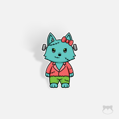 FrankenFloof Halloween Sticker