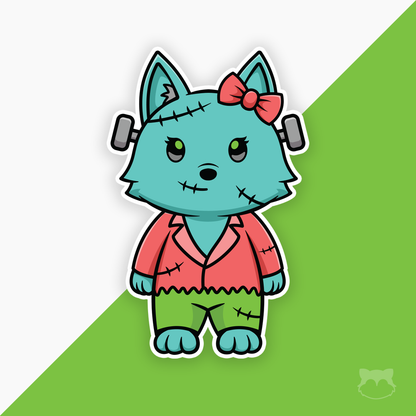 FrankenFloof Halloween Sticker