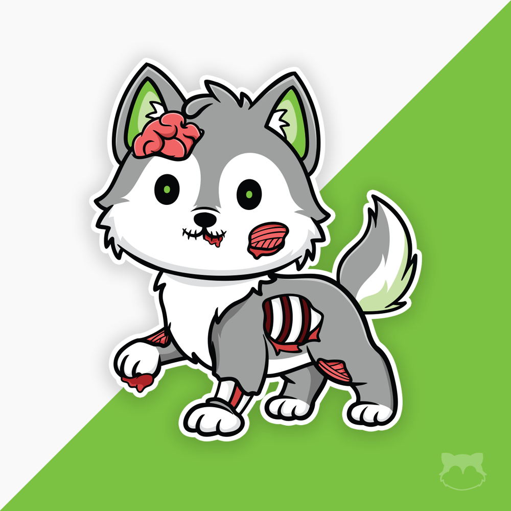 Chonk Zombie Halloween Sticker