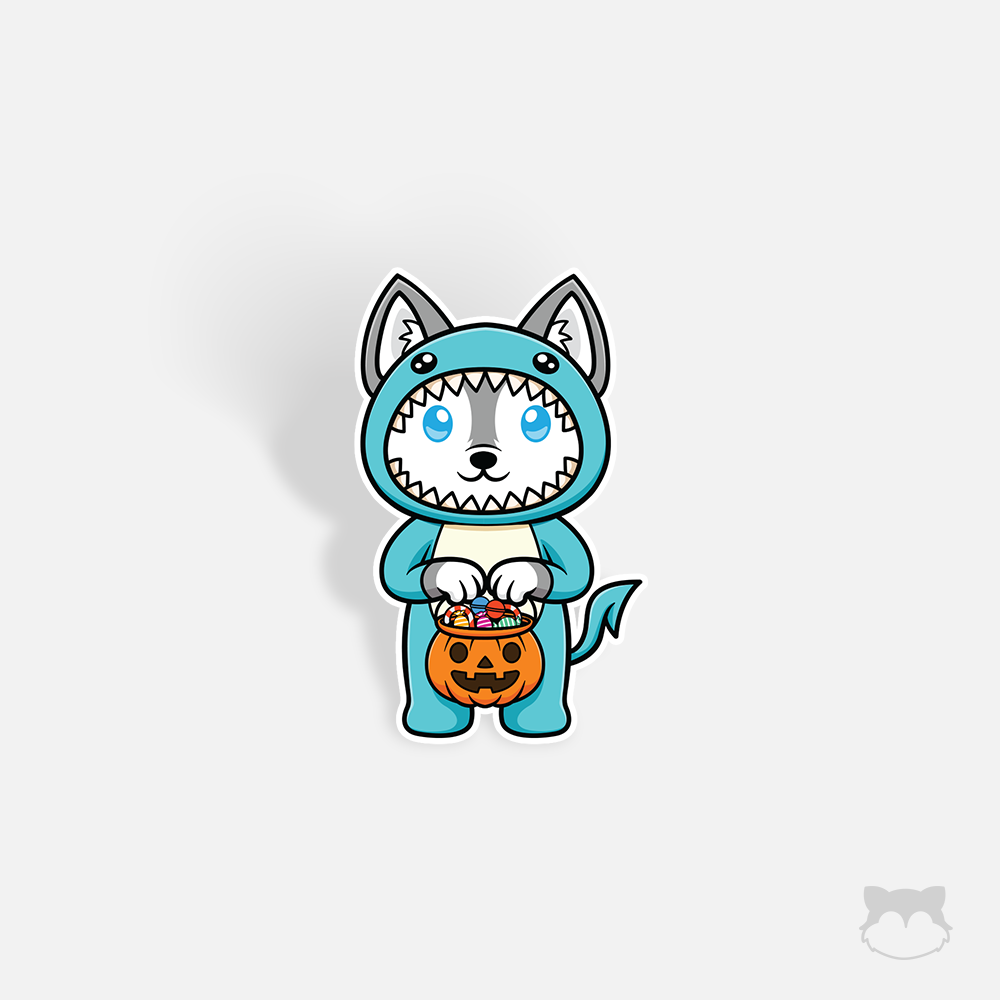 Floof Shark Halloween Sticker