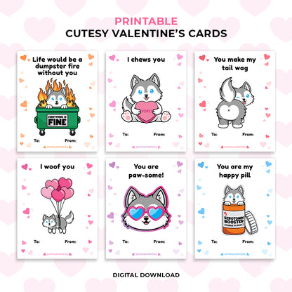 Cutesy Valentine's Day Cards - Printable