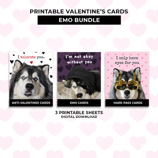 Valentine's Day Cards - Emo Bundle (3 Sets)