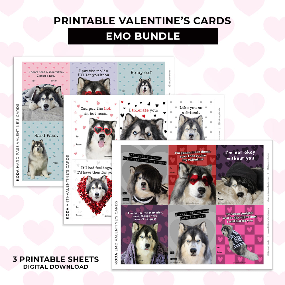 Valentine's Day Cards - Emo Bundle (3 Sets)