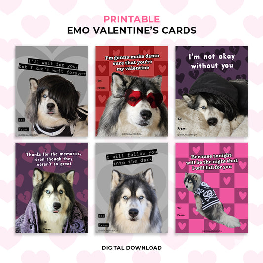 Emo Valentine's Day Cards - Printable