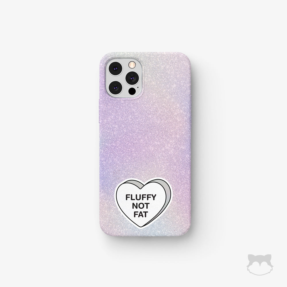 Fluffy Not Fat Candy Heart Sticker