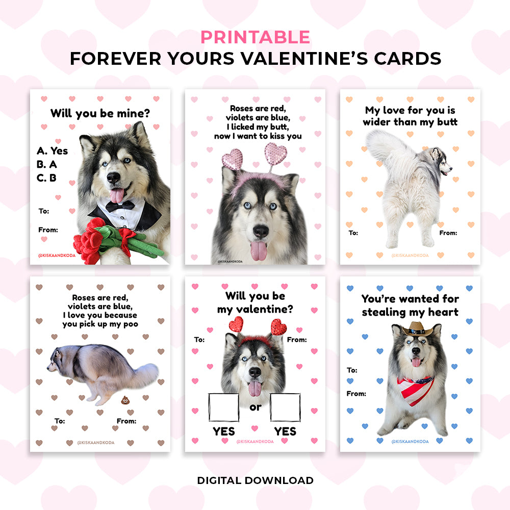 Forever Yours Valentine's Day Cards - Printable