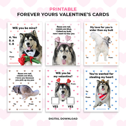 Forever Yours Valentine's Day Cards - Printable