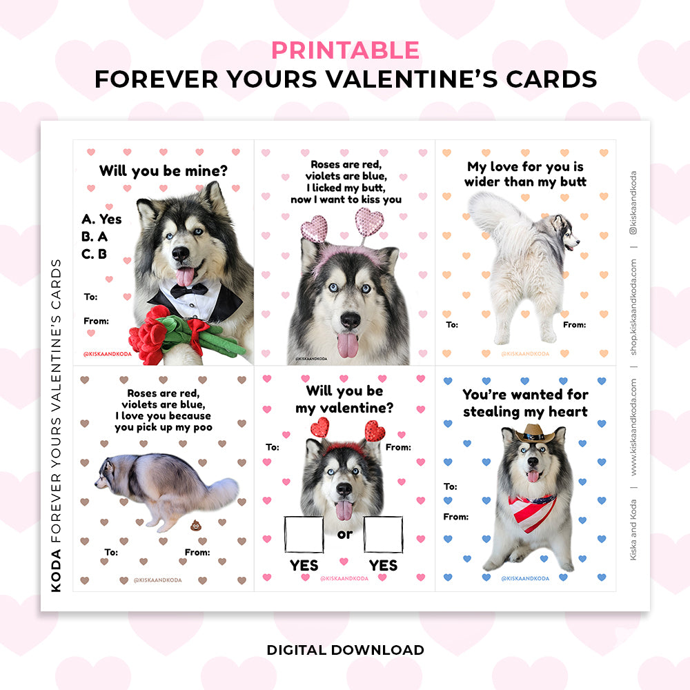 Forever Yours Valentine's Day Cards - Printable