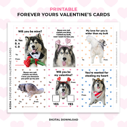 Forever Yours Valentine's Day Cards - Printable