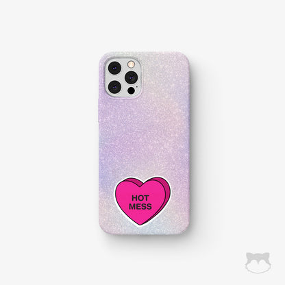 Hot Mess Candy Heart Sticker
