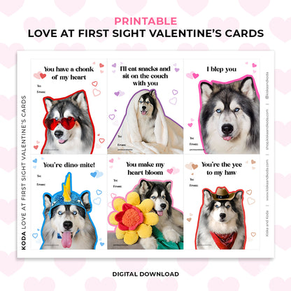 Love at First Sight Valentine's Day Cards - Printable