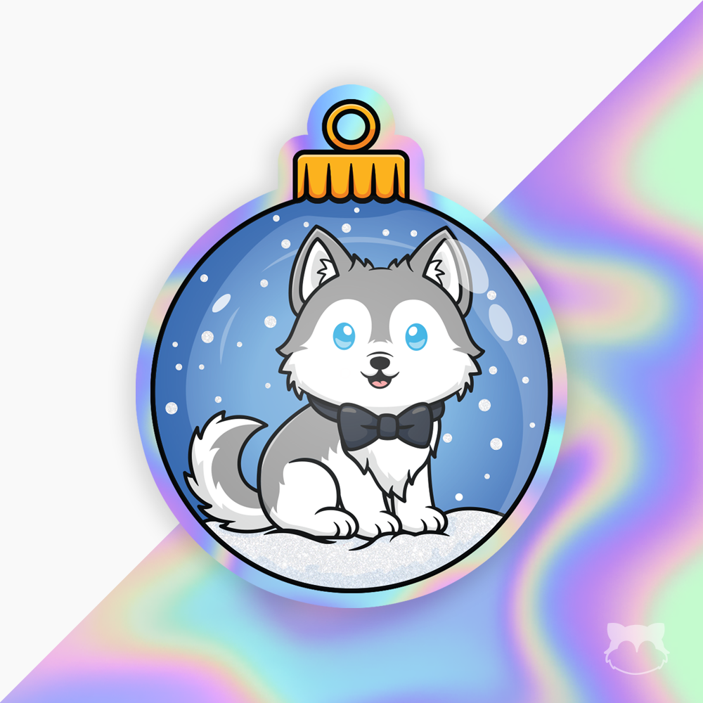 Festive Furball Ornament Sticker