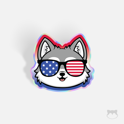 Red White and Floof Sticker