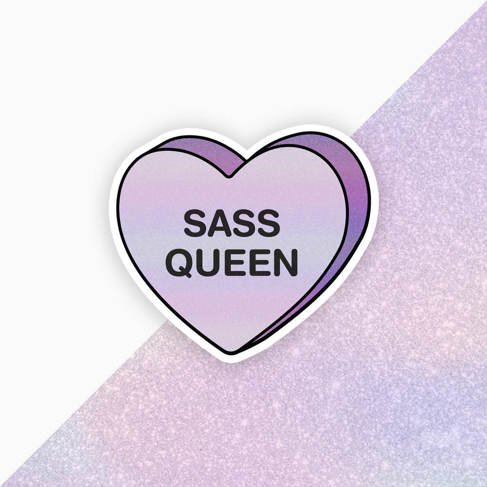 Sass Queen Candy Heart Sticker