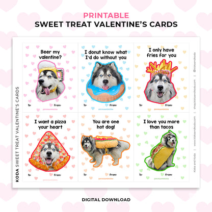 Sweet Treat Valentine's Day Cards - Printable