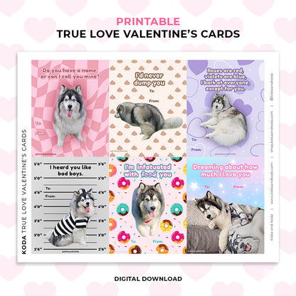 True Love Valentine's Day Cards - Printable