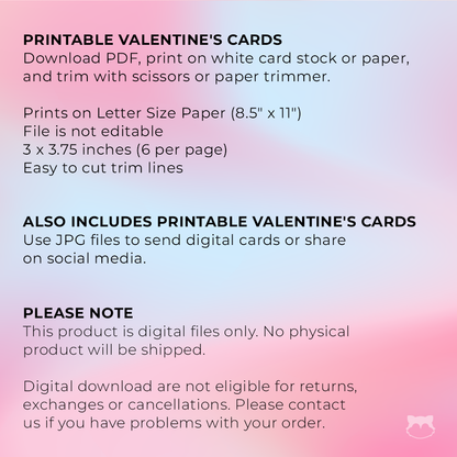 Printable Chonky Floof Valentine's Day Cards
