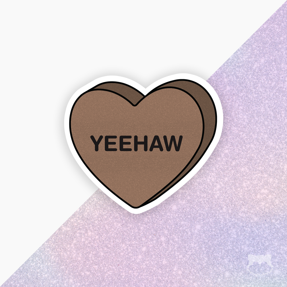 Yeehaw Candy Heart Sticker